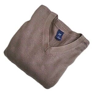 Vtg Gap Sweater Mens XXL Brown V-neck  Preppy Lightweight Career Casual Y2K